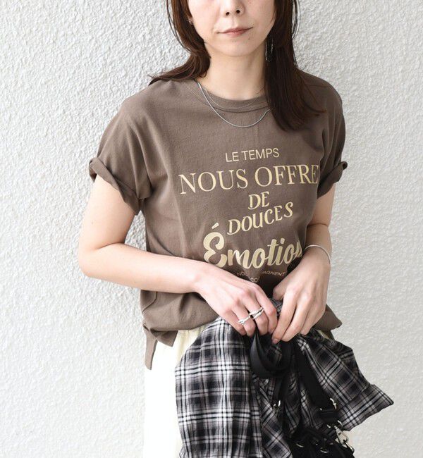SHIPS Colors 「《予約》SHIPS Colors:〈洗濯機可能〉フロッキー コンビ プリント TEE◆」|Tシャツ・カットソー|