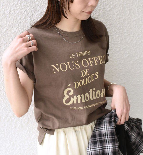 SHIPS Colors 「《予約》SHIPS Colors:〈洗濯機可能〉フロッキー コンビ プリント TEE◆」|Tシャツ・カットソー|