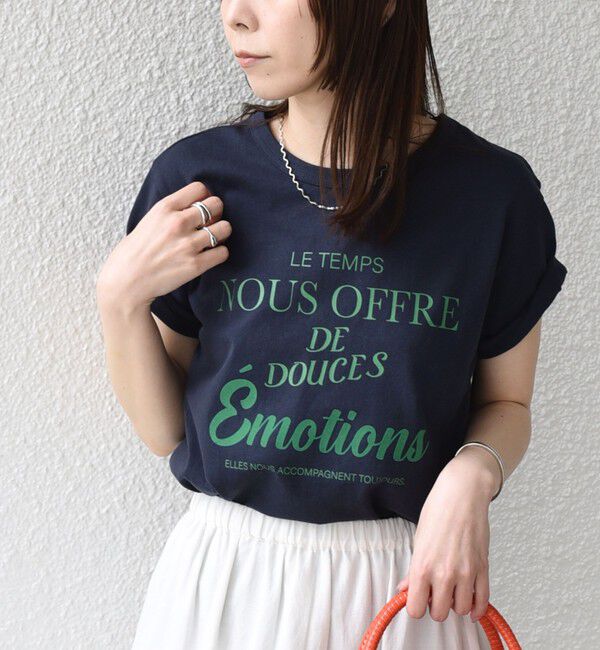 SHIPS Colors 「《予約》SHIPS Colors:〈洗濯機可能〉フロッキー コンビ プリント TEE◆」|Tシャツ・カットソー|