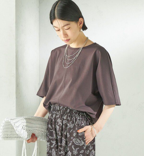 SHIPS for women「《予約》〈接触冷感/吸水速乾/洗濯機可能〉ハイゲージ ポンチ ドルマン カットソー」|Tシャツ・カットソー|