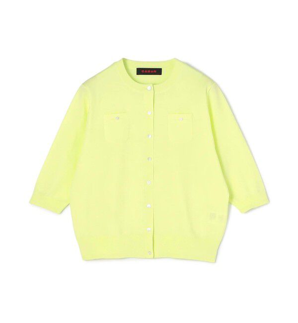 CABaN「ファインポリエステル ハーフスリーブポケットカーディガン」|カーディガン|51 ライトグリーン