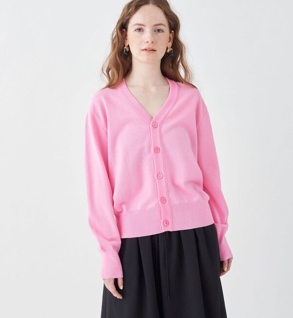 MACPHEE「ドライコットン Vネックカーディガン」|カーディガン|
