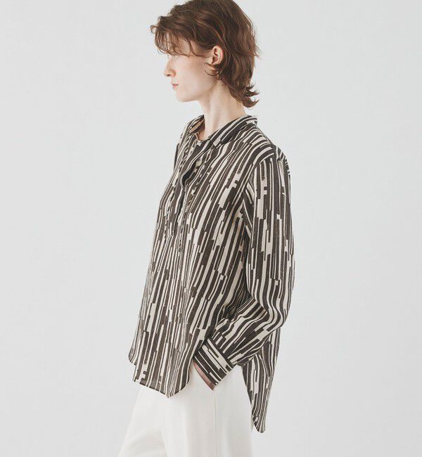 GALERIE VIE「シルクハブタエプリント スキッパーシャツ」|シャツ・ブラウス|