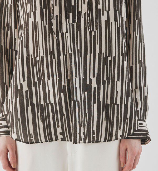 GALERIE VIE「シルクハブタエプリント スキッパーシャツ」|シャツ・ブラウス|