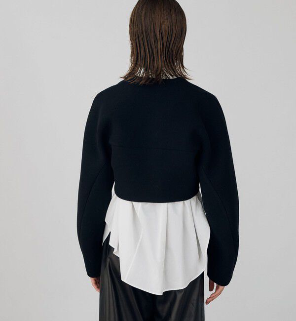 DES PRES「ウールモッサ ボレロジャケット」|ノーカラージャケット|