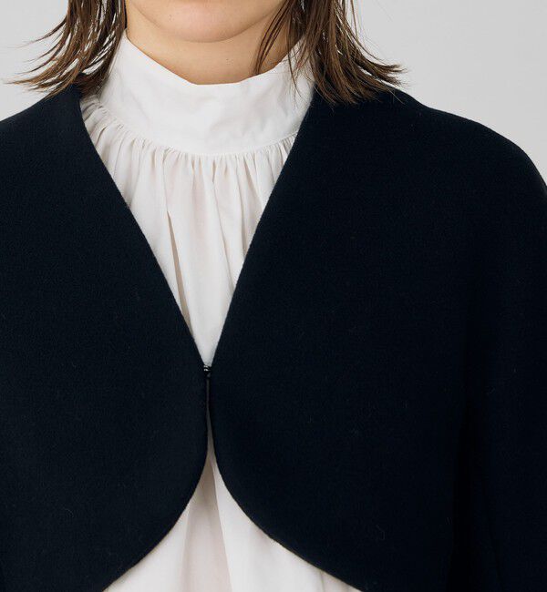 DES PRES「ウールモッサ ボレロジャケット」|ノーカラージャケット|