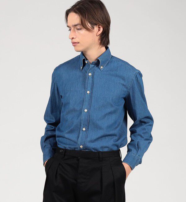 TOMORROWLAND MENS「TOMORROWLAND PILGRIM コットンデニム ボタンダウンシャツ」|シャツ・ブラウス|