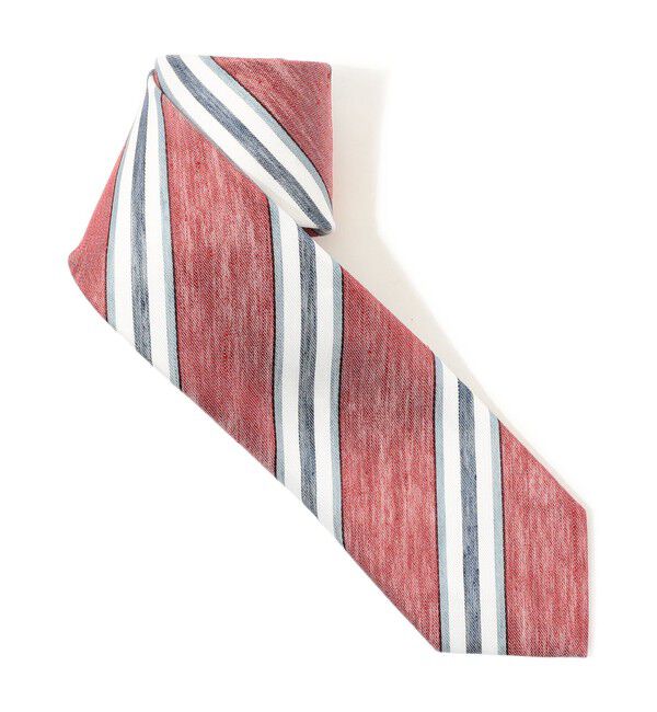 TOMORROWLAND GOODS「STEFANO BIGI リネンコットン レジメンタル ネクタイ」|ネクタイ・蝶ネクタイ|36 レッド系