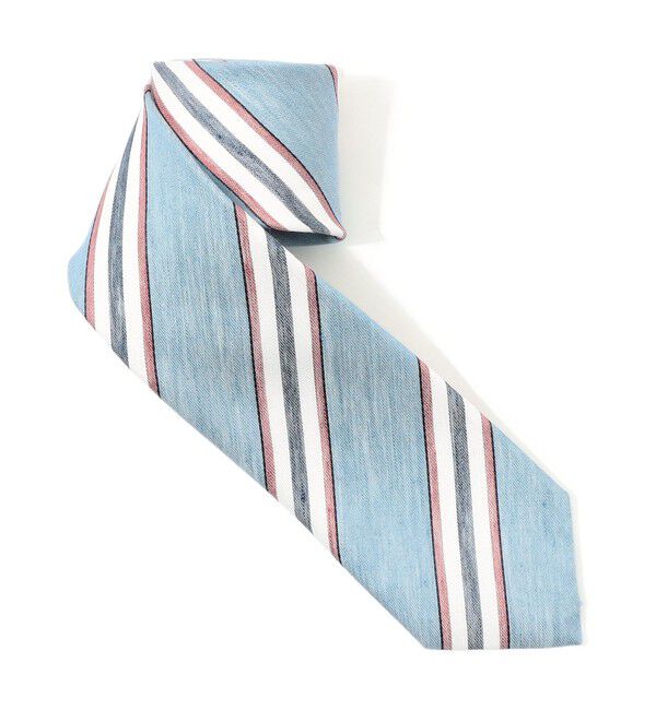 TOMORROWLAND GOODS「STEFANO BIGI リネンコットン レジメンタル ネクタイ」|ネクタイ・蝶ネクタイ|64 ブルー系