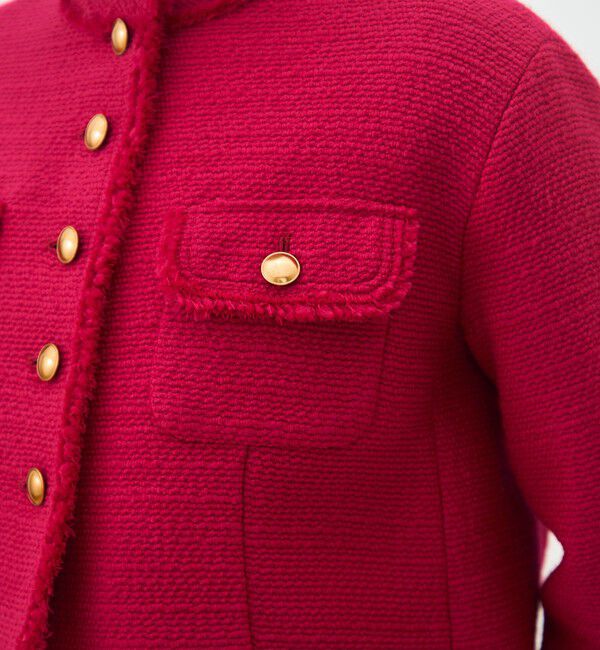 TOMORROWLAND collection「ブークレーファンシー クルーネックジャケット」|ノーカラージャケット|