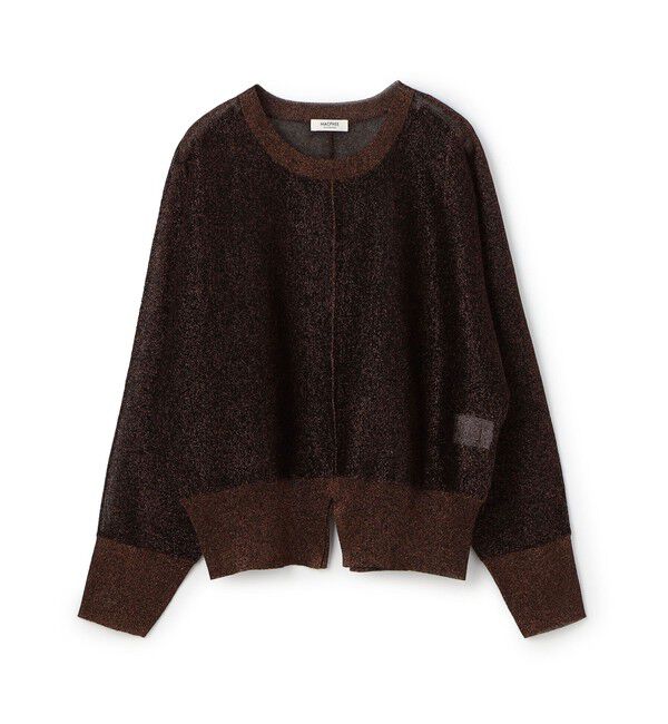 MACPHEE「シアーラメ クルーネックプルオーバー」|ニット・セーター|45 ブラウン