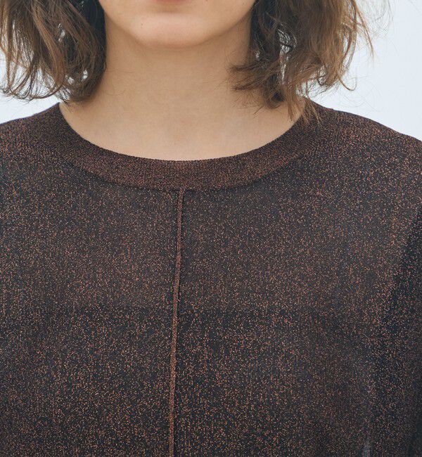 MACPHEE「シアーラメ クルーネックプルオーバー」|ニット・セーター|