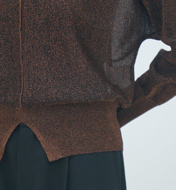 MACPHEE「シアーラメ クルーネックプルオーバー」|ニット・セーター|