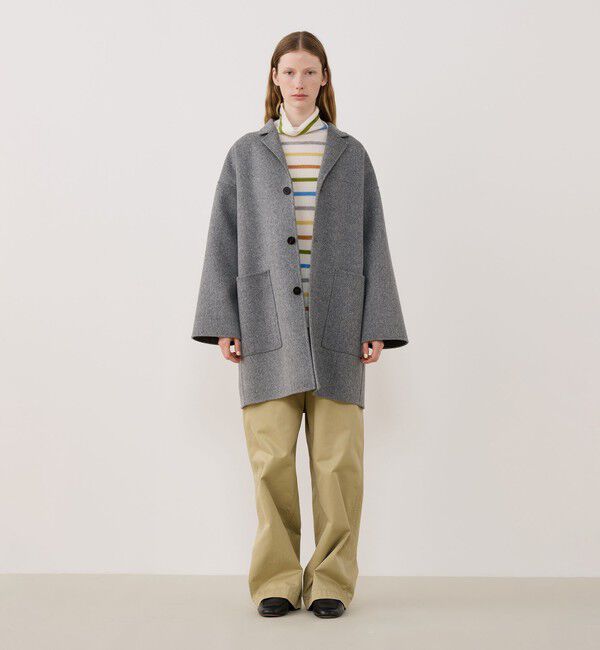 GALERIE VIE「ウールダブルフェイス キモノスリーブコート」|チェスターコート|