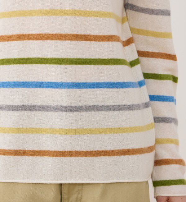 GALERIE VIE「スコットランドカシミヤマルチボーダー タートルネックプルオーバー」|ニット・セーター|