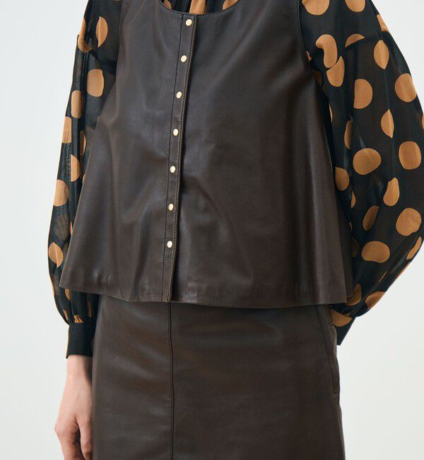 TOMORROWLAND collection「ベジタブルレザー フロンタブルジレ」|ベスト・ジレ|