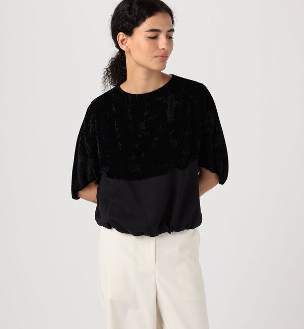 Ballsey「ベルベットコンビ Tブラウス」|シャツ・ブラウス|