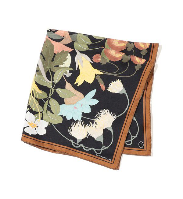 TOMORROWLAND GOODS「Atelier TOMORROWLAND FLOWER シルクスカーフ」|バンダナ・スカーフ|18 ブラック系