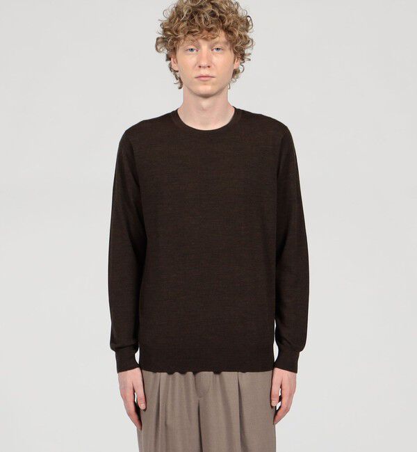 TOMORROWLAND MENS「TOMORROWLAND tricot スーパーファインメリノウール クルーネックプルオーバー S-WOOL」|ニット・セーター|