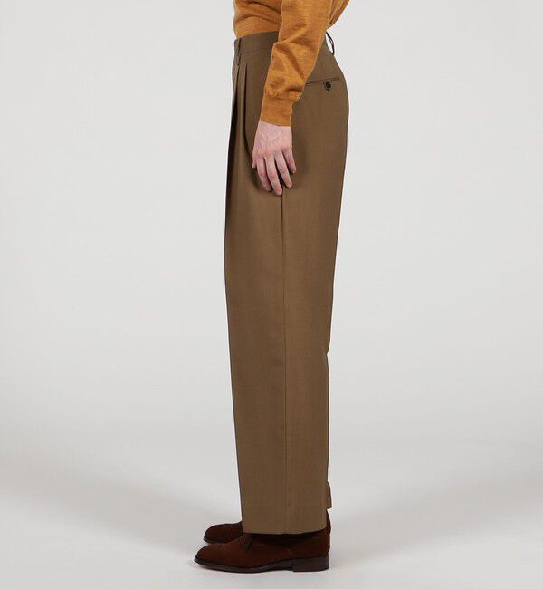 TOMORROWLAND MENS「SUPER120&rsquo;Sウール 2プリーツ ワイドストレート バレルパンツ」|スラックス|