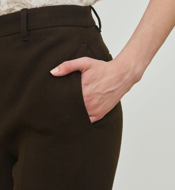 DES PRES「ナチュラルストレッチウール セミフレアパンツ」|スラックス|