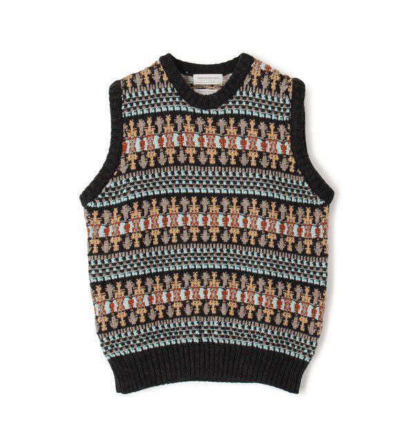 TOMORROWLAND MENS「【別注】Redeux メリノウールフェアアイル柄 クルーネックニットベスト」|ニット・セーター|16 グレー系