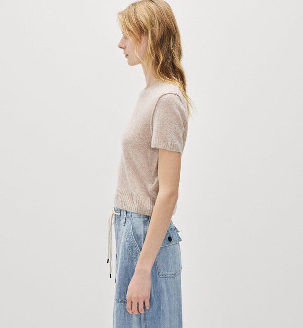 JAMES PERSE「ソフトフェザーウェイト カシミヤ ハーフスリーブニット WOKC3186」|ニット・セーター|