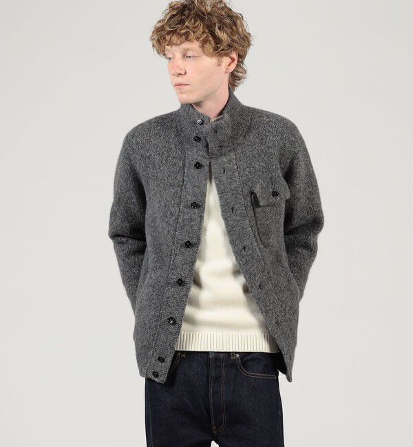 TOMORROWLAND MENS「ウールカシミヤシルク スタンドカラーニットブルゾン」|ニット・セーター|
