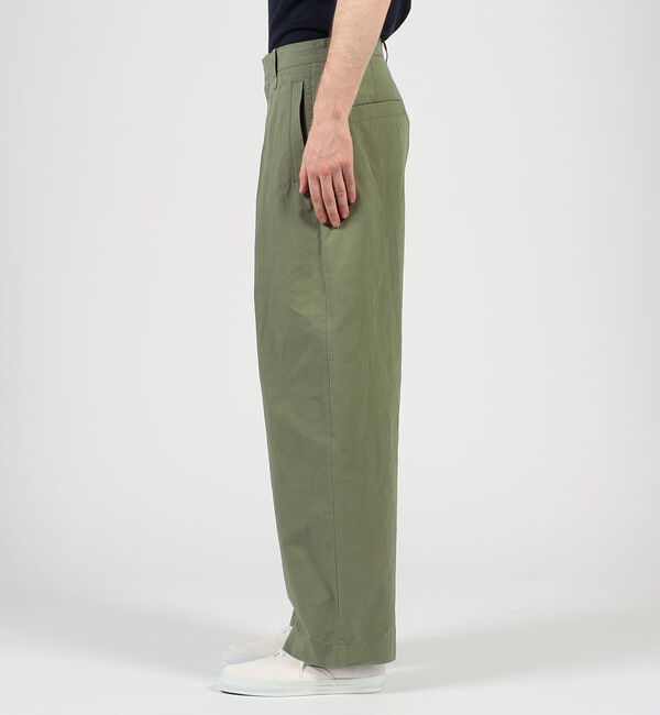 TOMORROWLAND MENS「コットンリネンスラブ 1プリーツカーブパンツ」|チノ|