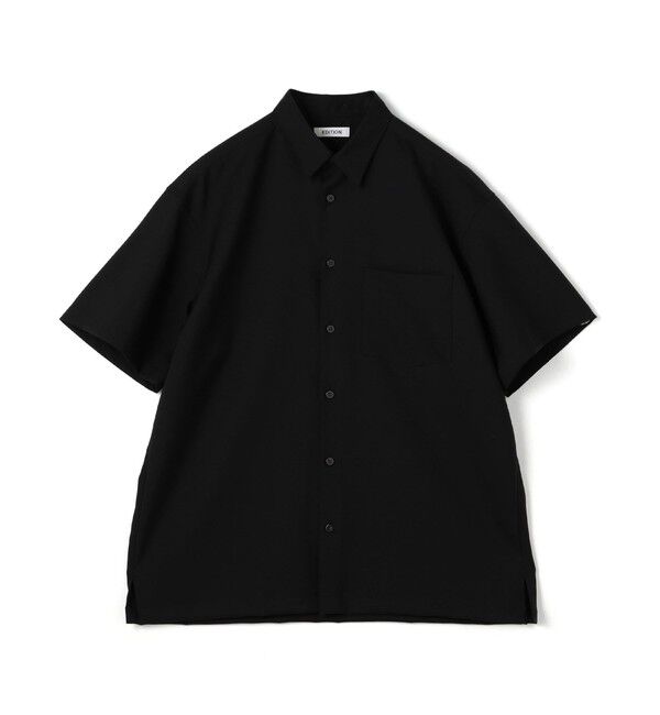 Edition「Super120's ウォッシャブルウール リラックスハーフスリーブシャツ」|シャツ・ブラウス|19 ブラック