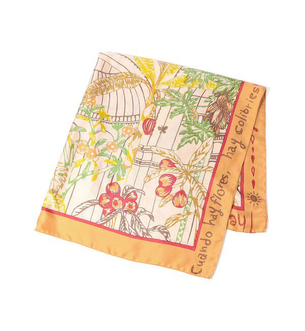 TOMORROWLAND GOODS「MANIPURI GARDEN シルクスカーフ」|バンダナ・スカーフ|26 オレンジ系