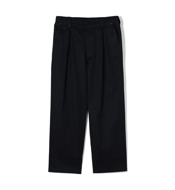 TOMORROWLAND MENS「60/2コットンギャバジン 1タックペグトップパンツ」|チノ|69 ネイビー