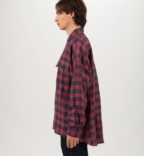 TOMORROWLAND MENS「【別注】GUY ROVER リネンチェック オーバーシャツ」|シャツ・ブラウス|