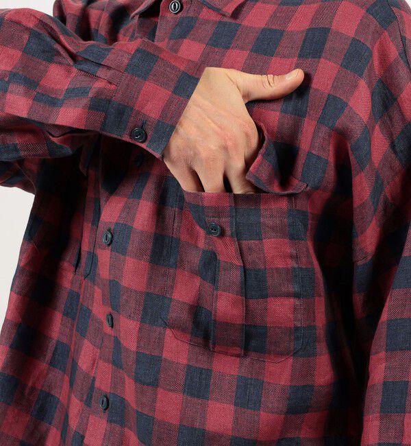 TOMORROWLAND MENS「【別注】GUY ROVER リネンチェック オーバーシャツ」|シャツ・ブラウス|