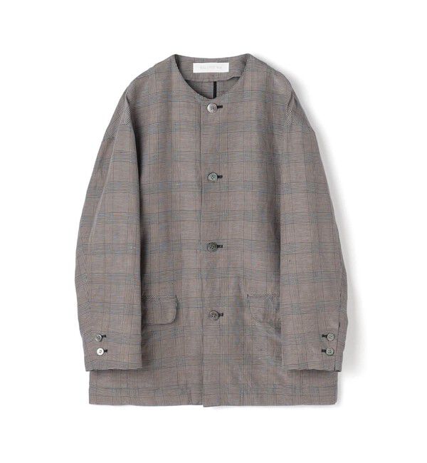 GALERIE VIE「リネンキュプラシルクコンパクト ノーカラージャケット」|ノーカラージャケット|18 ブラック系