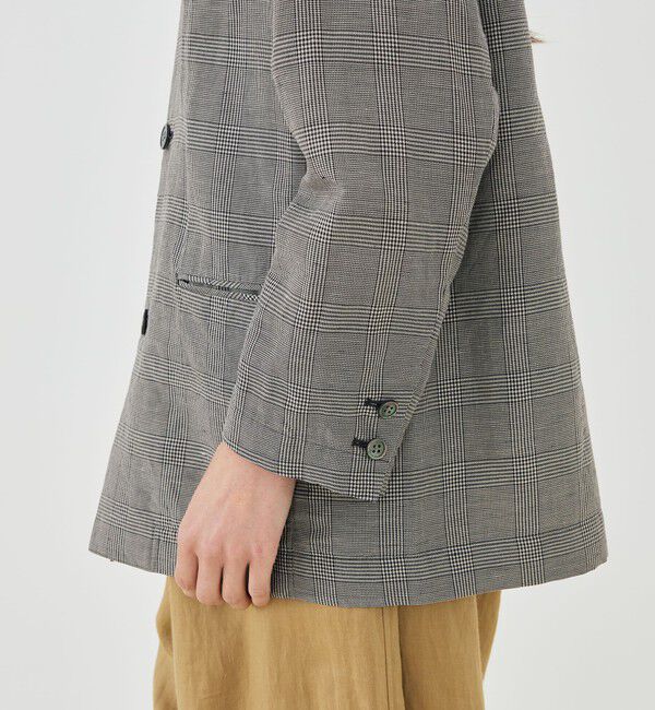 GALERIE VIE「リネンキュプラシルクコンパクト ノーカラージャケット」|ノーカラージャケット|