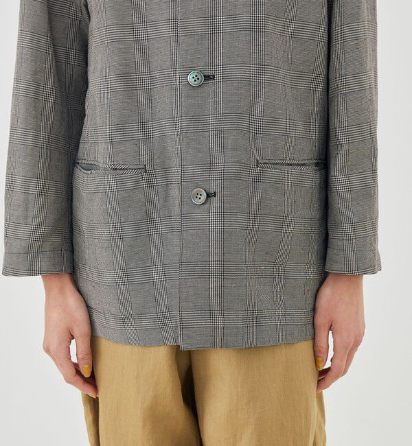 GALERIE VIE「リネンキュプラシルクコンパクト ノーカラージャケット」|ノーカラージャケット|