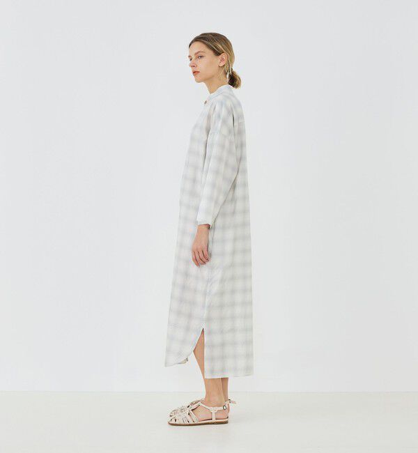 GALERIE VIE「サンライズオンブレチェック スタンドカラーワンピース」|ワンピース|