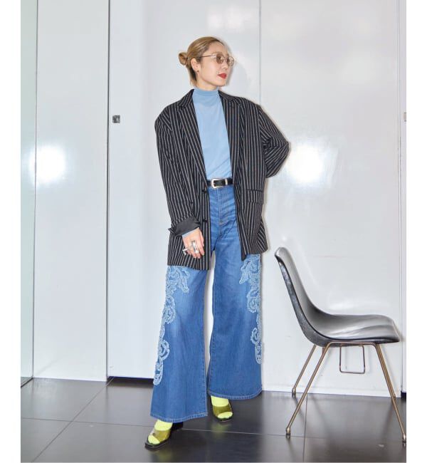  「TAAKK SCULPTURAL EMBROIDERY DENIM PANTS TA26SS-PT331：デニムパンツ」|デニム|