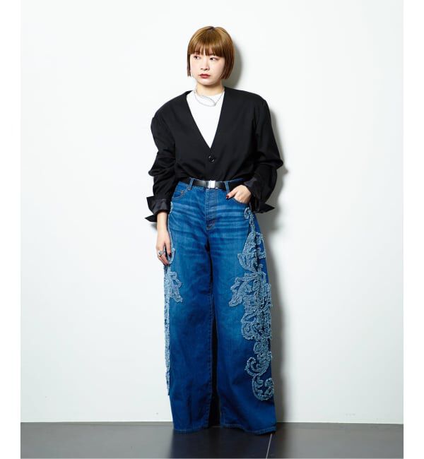  「TAAKK SCULPTURAL EMBROIDERY DENIM PANTS TA26SS-PT331：デニムパンツ」|デニム|