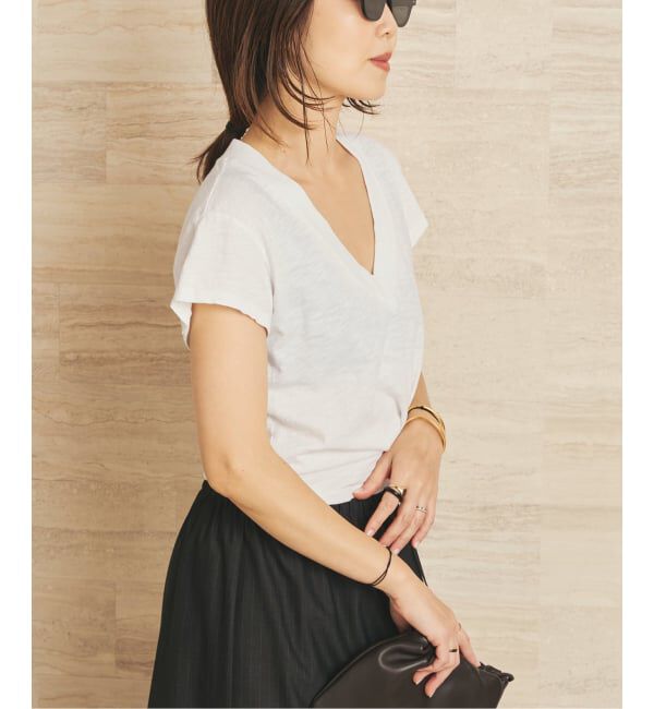 Plage「《予約》LAmade/エルエーメイド slub v neck TEE」|Tシャツ・カットソー|