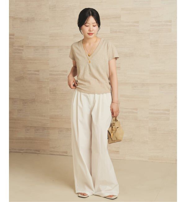 Plage「《予約》LAmade/エルエーメイド slub v neck TEE」|Tシャツ・カットソー|