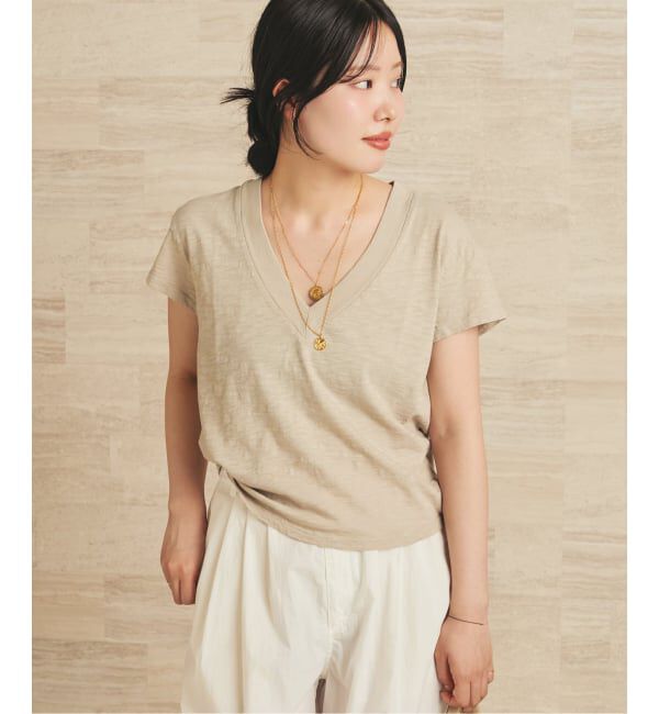 Plage「《予約》LAmade/エルエーメイド slub v neck TEE」|Tシャツ・カットソー|