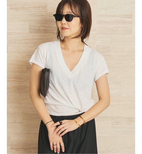 Plage「《予約》LAmade/エルエーメイド slub v neck TEE」|Tシャツ・カットソー|ホワイト
