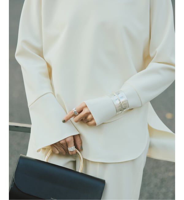 VERMEIL par iena「《追加》ダブルクロスストレッチ T-ブラウス」|シャツ・ブラウス|