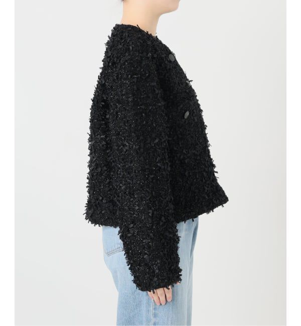 IENA「ファンシーツイードジャケット」|ノーカラージャケット|