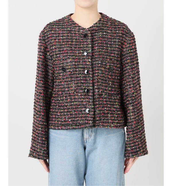 IENA「ファンシーツイードジャケット」|ノーカラージャケット|