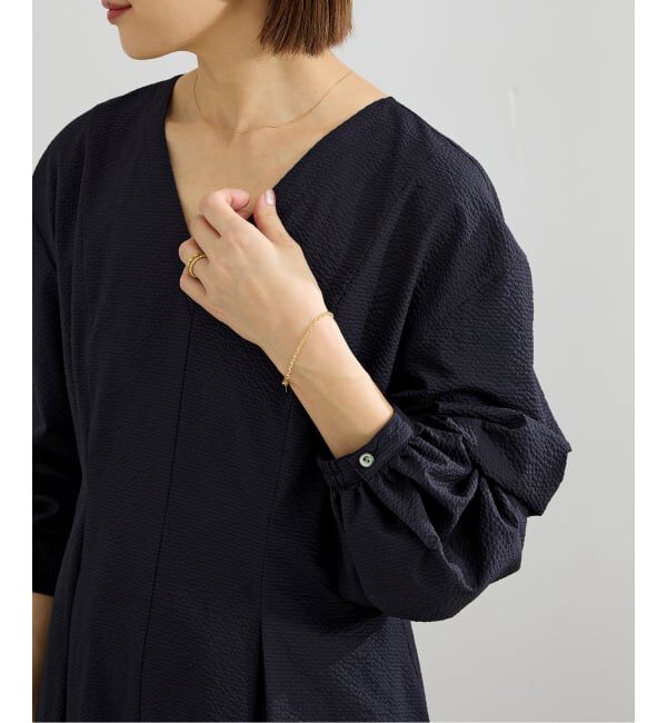 IENA「サッカーVネックフレアワンピース」|ワンピース|