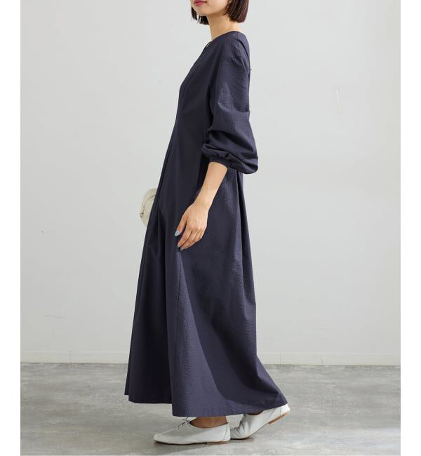 IENA「サッカーVネックフレアワンピース」|ワンピース|