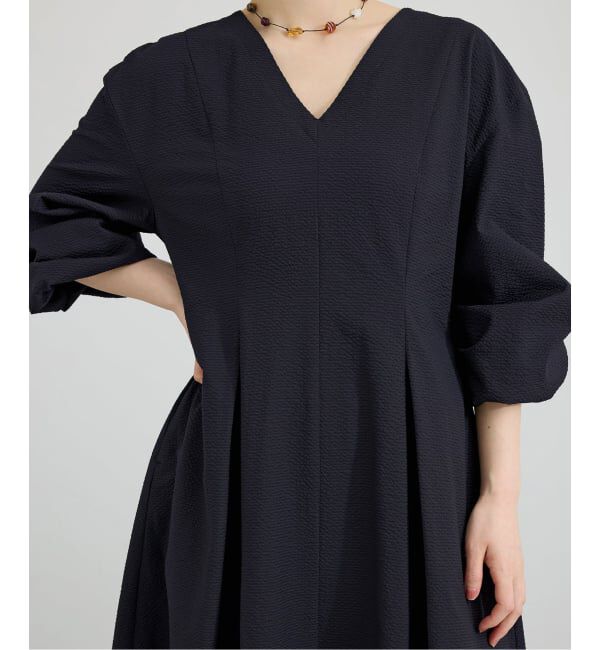 IENA「サッカーVネックフレアワンピース」|ワンピース|